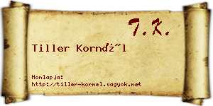 Tiller Kornél névjegykártya
