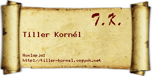 Tiller Kornél névjegykártya