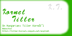 kornel tiller business card